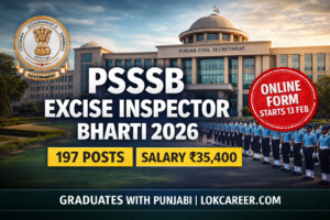 PSSSB Excise Inspector Recruitment 2026