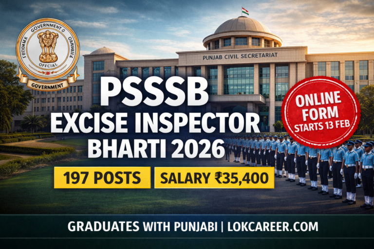 PSSSB Excise Inspector Recruitment 2026
