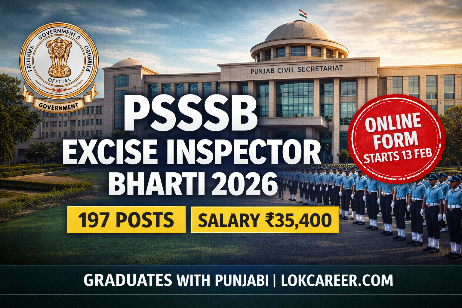 PSSSB Excise Inspector Recruitment 2026