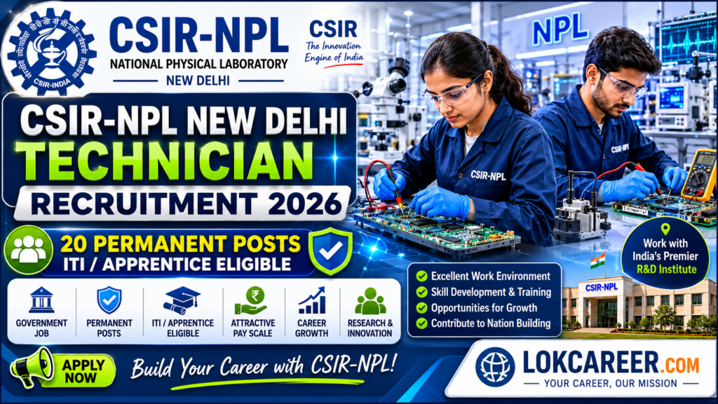 New Delhi CSIR NPL Technician Recruitment 2026