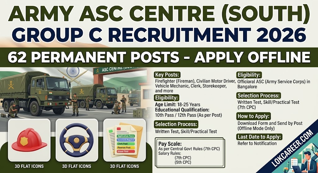Army ASC Centre Group C Offline Form 2026