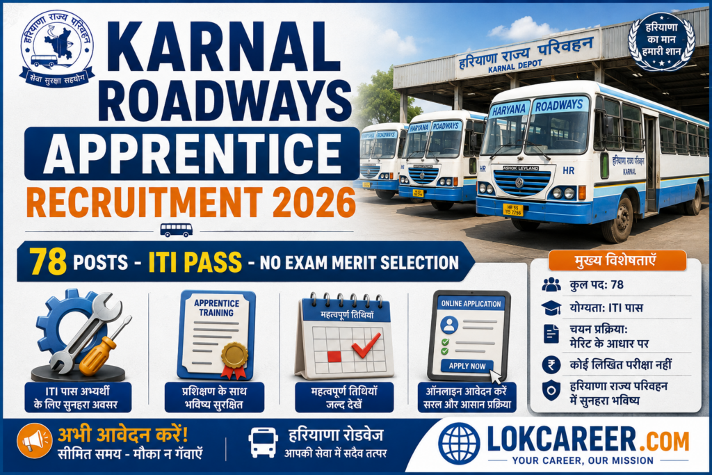 Karnal Roadways Apprentice Vacancy 2026
